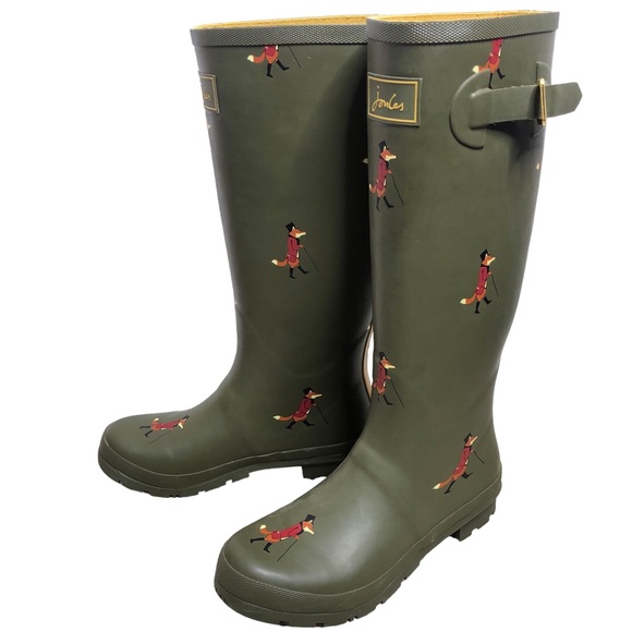 Joules Shoes - Joules Welly Fox Print Neoprene Tall Rain Boot